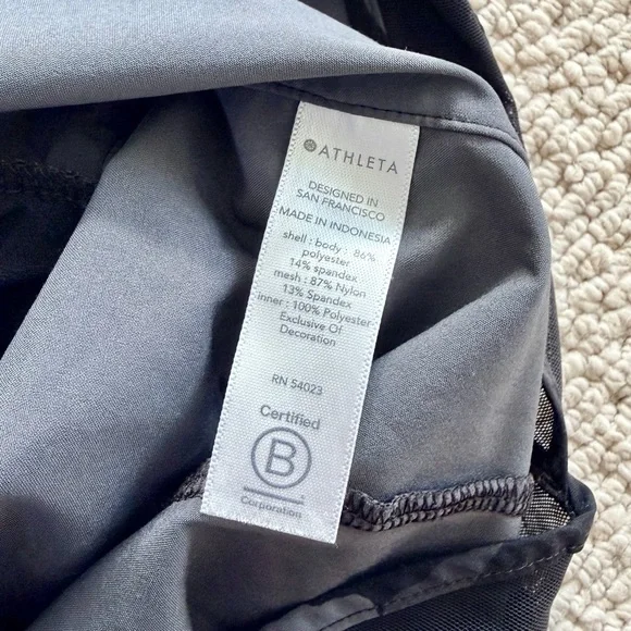 Women’s Black Camo Athleta Mesh Racer Run 4 Shorts - Large - Picture 7 of 7